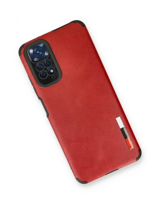 Newface Xiaomi Redmi Note 11 Kılıf Loop Deri Silikon - Kırmızı