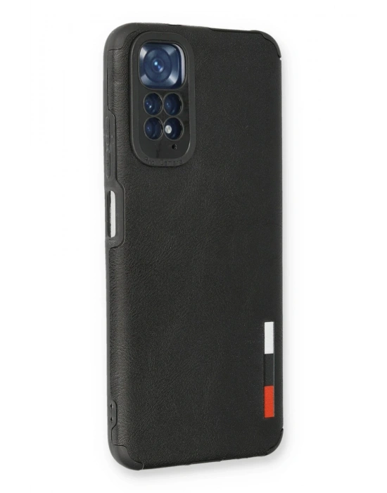 Newface Xiaomi Redmi Note 11 Kılıf Loop Deri Silikon - Siyah