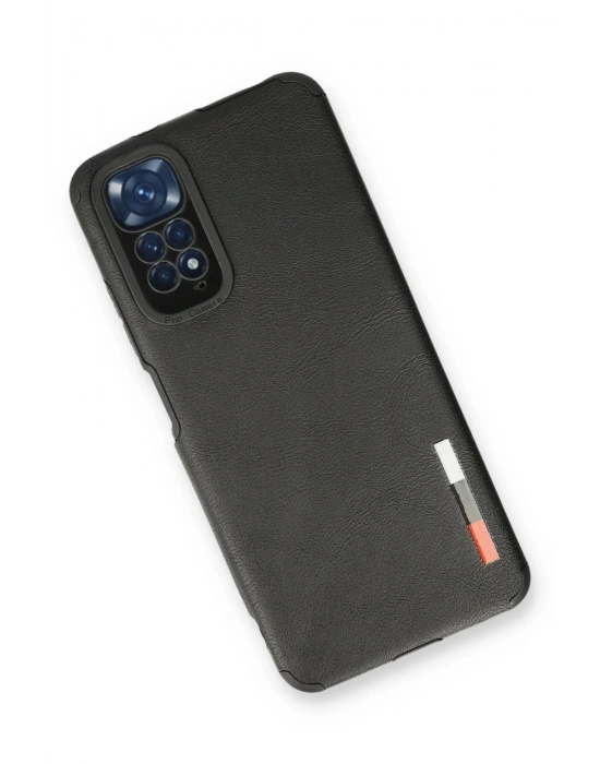 Newface Xiaomi Redmi Note 11 Kılıf Loop Deri Silikon - Siyah