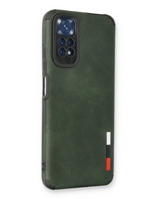 Newface Xiaomi Redmi Note 11 Kılıf Loop Deri Silikon - Yeşil