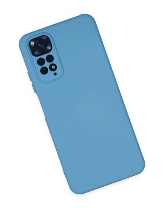 Newface Xiaomi Redmi Note 11 Kılıf Nano içi Kadife Silikon - Mavi