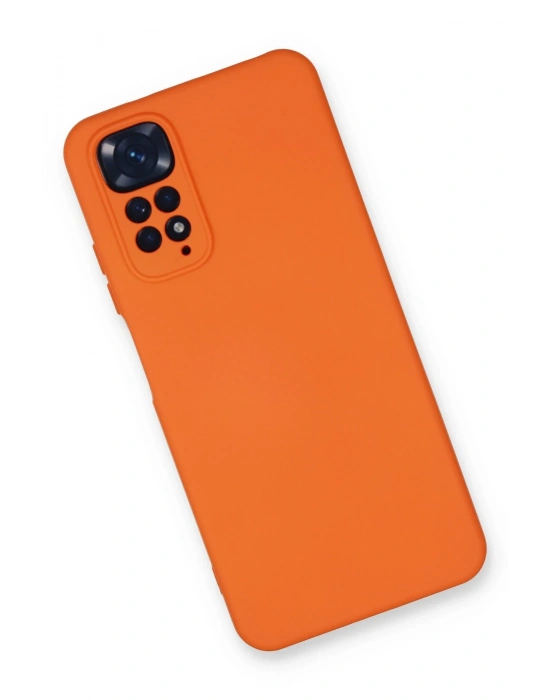 Newface Xiaomi Redmi Note 11 Kılıf Nano içi Kadife Silikon - Turuncu