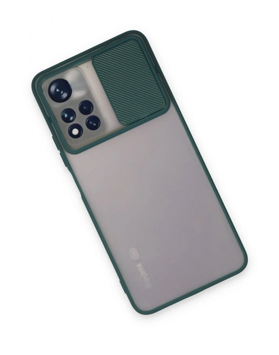 Newface Xiaomi Redmi Note 11 Pro Plus 5G Kılıf Palm Buzlu Kamera Sürgülü Silikon - Yeşil