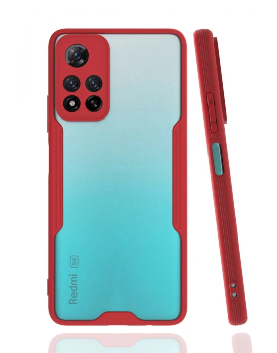 Newface Xiaomi Redmi Note 11 Pro Plus 5G Kılıf Platin Silikon - Kırmızı
