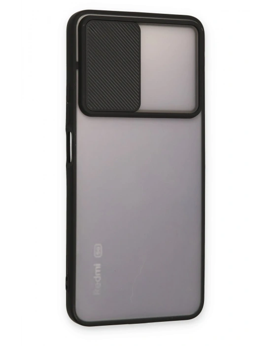 Newface Xiaomi Redmi Note 11T Kılıf Palm Buzlu Kamera Sürgülü Silikon - Siyah