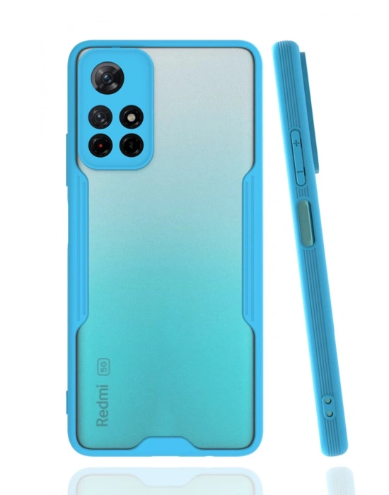 Newface Xiaomi Redmi Note 11T Kılıf Platin Silikon - Mavi