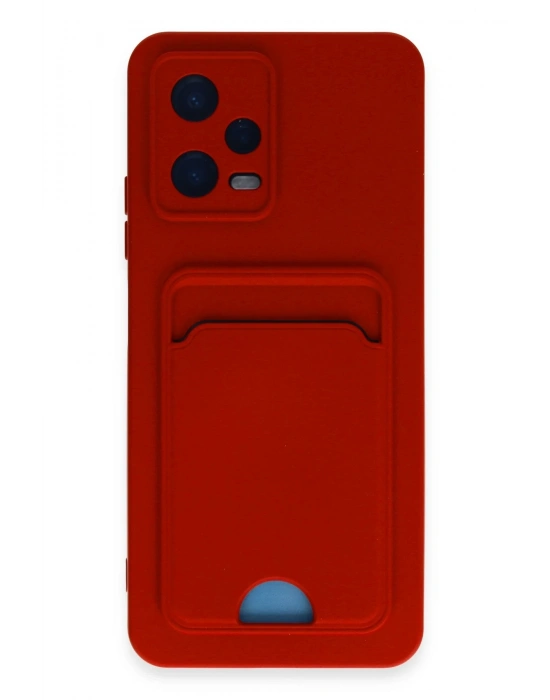 Newface Xiaomi Redmi Note 12 4G Kılıf Kelvin Kartvizitli Silikon - Kırmızı