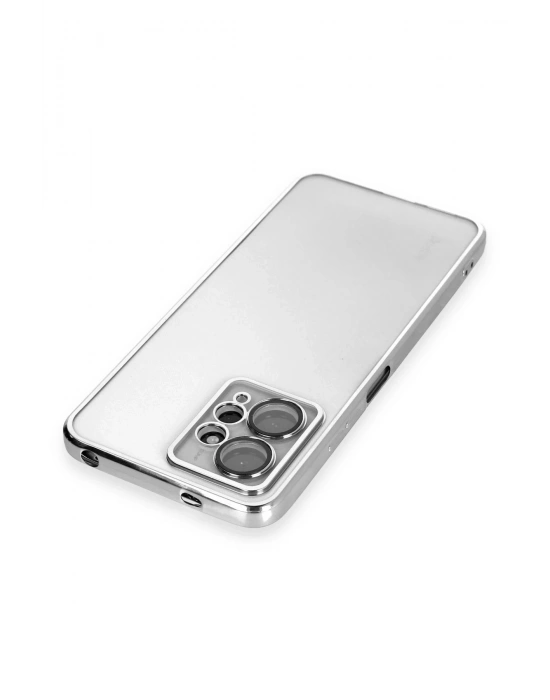 Newface Xiaomi Redmi Note 12 4G Kılıf Razer Lensli Silikon - Gümüş