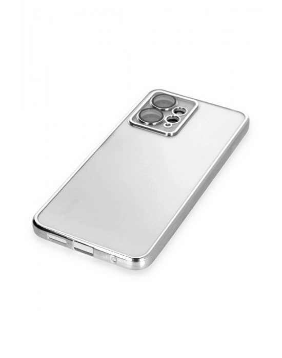 Newface Xiaomi Redmi Note 12 4G Kılıf Razer Lensli Silikon - Gümüş