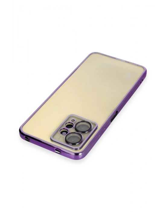 Newface Xiaomi Redmi Note 12 4G Kılıf Razer Lensli Silikon - Mor