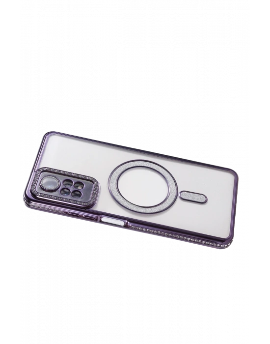 Newface Xiaomi Redmi Note 12 Pro 4G Joke Simli Magneticsafe Kılıf - Derin Mor