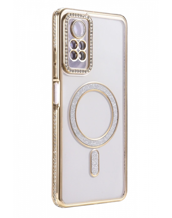 Newface Xiaomi Redmi Note 12 Pro 4G Joke Simli Magneticsafe Kılıf - Gold