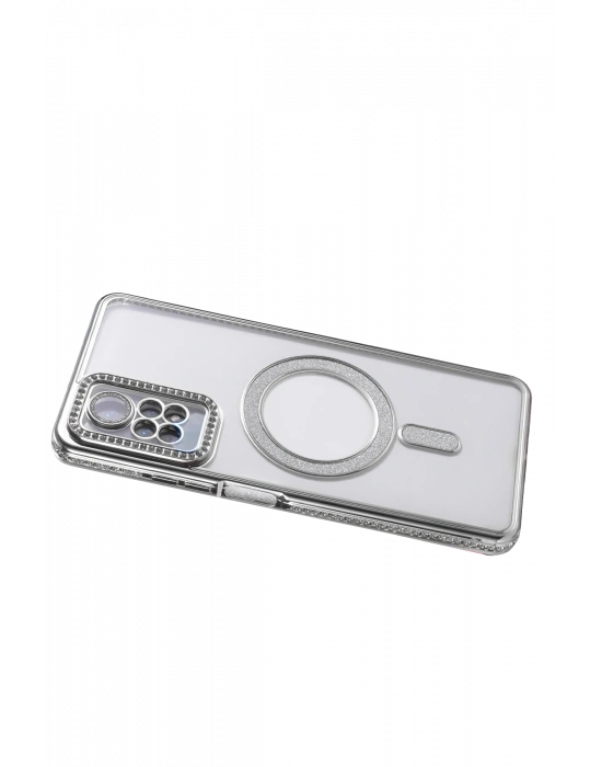 Newface Xiaomi Redmi Note 12 Pro 4G Joke Simli Magneticsafe Kılıf - Gümüş