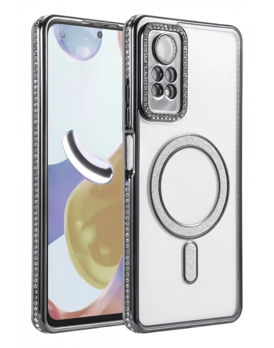 Newface Xiaomi Redmi Note 12 Pro 4G Joke Simli Magneticsafe Kılıf - Siyah