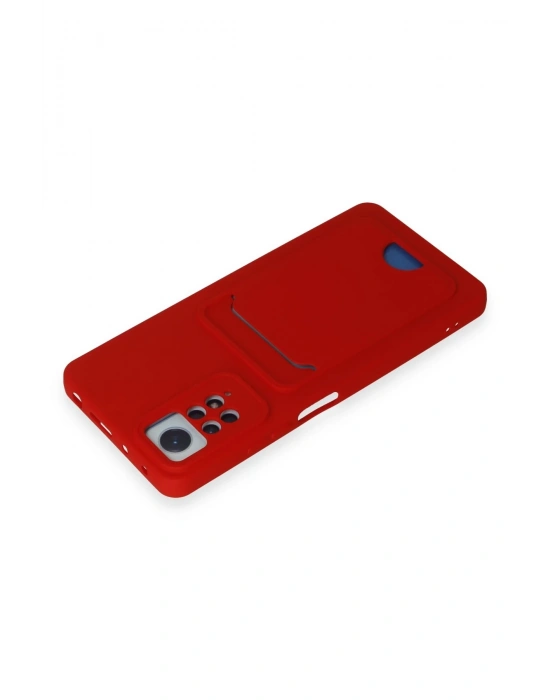 Newface Xiaomi Redmi Note 12 Pro 4G Kılıf Kelvin Kartvizitli Silikon - Kırmızı