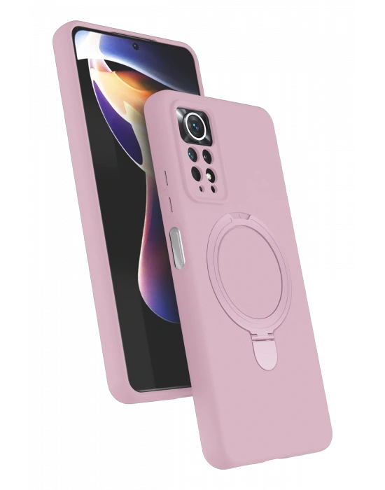 Newface Xiaomi Redmi Note 12 Pro 4G Regal Magsafe Standlı Kapak - Açık Pembe