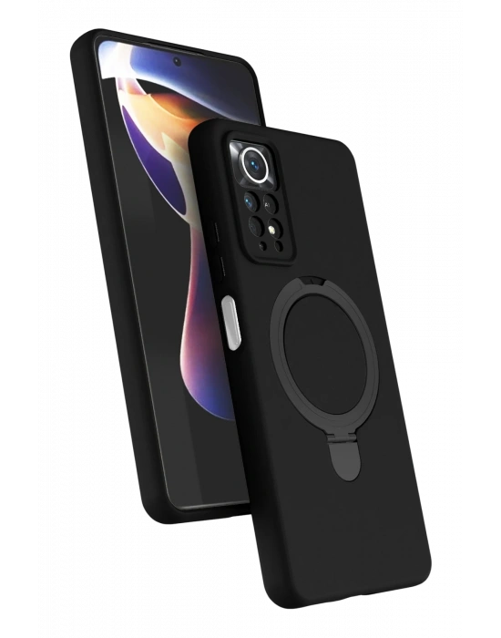 Newface Xiaomi Redmi Note 12 Pro 4G Regal Magsafe Standlı Kapak - Siyah