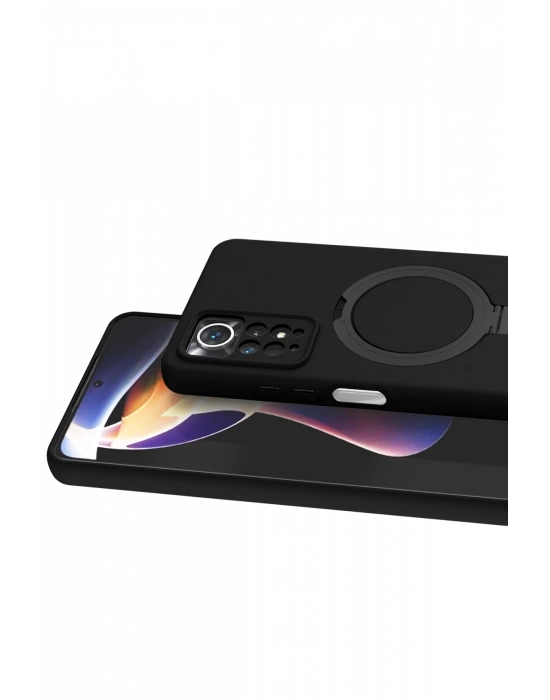 Newface Xiaomi Redmi Note 12 Pro 4G Regal Magsafe Standlı Kapak - Siyah