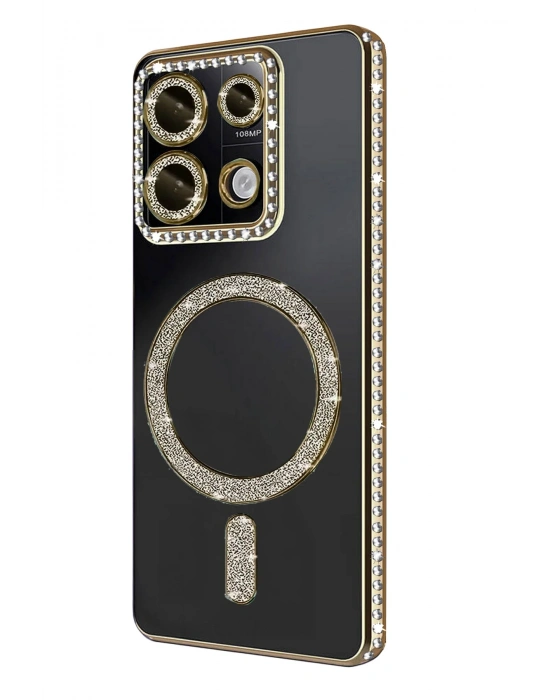 Newface Xiaomi Redmi Note 13 Pro 4G Joke Simli Magneticsafe Kılıf - Gold