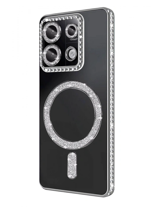 Newface Xiaomi Redmi Note 13 Pro 4G Joke Simli Magneticsafe Kılıf - Gümüş