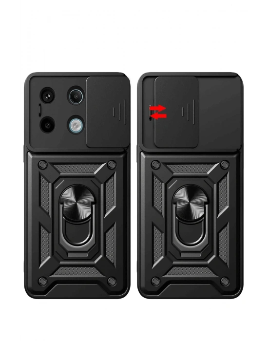 Newface Xiaomi Redmi Note 13 Pro 4G Pars Lens Yüzüklü Silikon - Lacivert