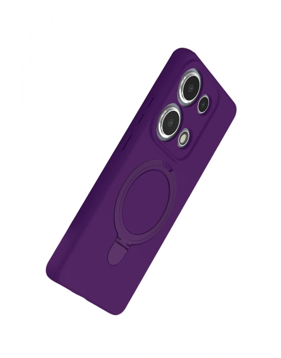 Newface Xiaomi Redmi Note 13 Pro 4G Regal Magsafe Standlı Kapak - Derin Mor