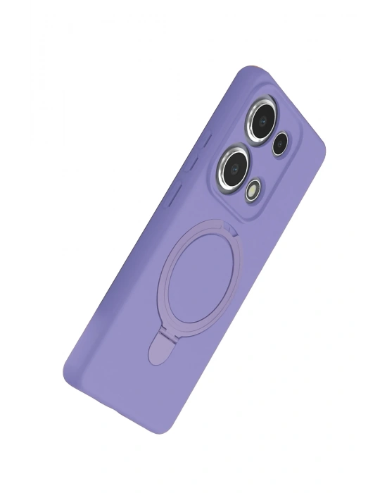 Newface Xiaomi Redmi Note 13 Pro 4G Regal Magsafe Standlı Kapak - Lila