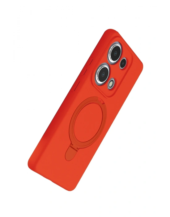 Newface Xiaomi Redmi Note 13 Pro 4G Regal Magsafe Standlı Kapak - Turuncu