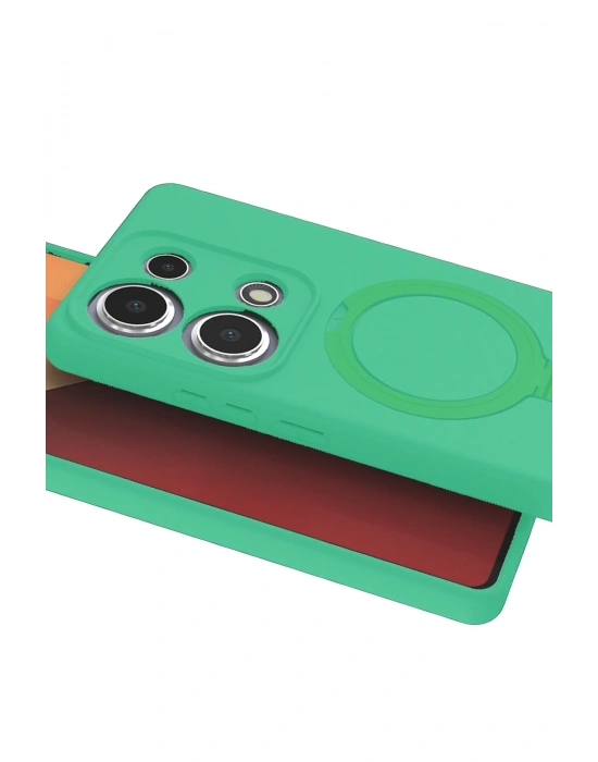 Newface Xiaomi Redmi Note 13 Pro 4G Regal Magsafe Standlı Kapak - Yeşil