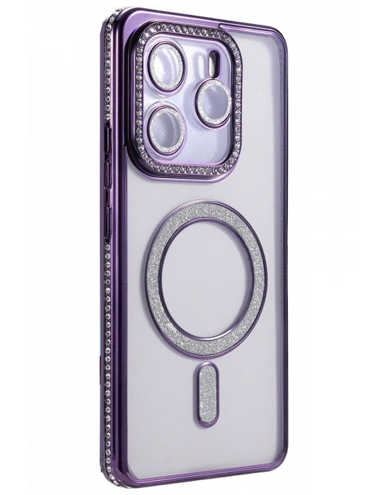 Newface Xiaomi Redmi Note 14 4G Joke Simli Magneticsafe Kılıf - Derin Mor