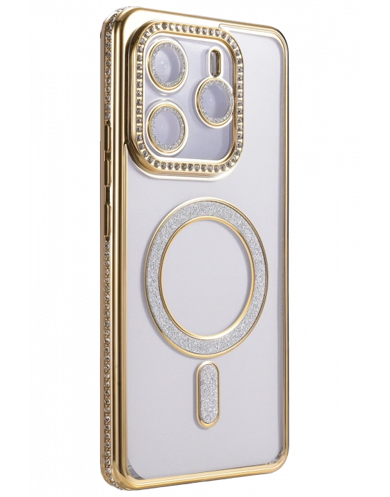 Newface Xiaomi Redmi Note 14 4G Joke Simli Magneticsafe Kılıf - Gold