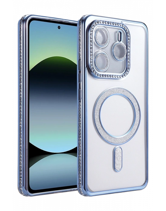 Newface Xiaomi Redmi Note 14 4G Joke Simli Magneticsafe Kılıf - Mavi