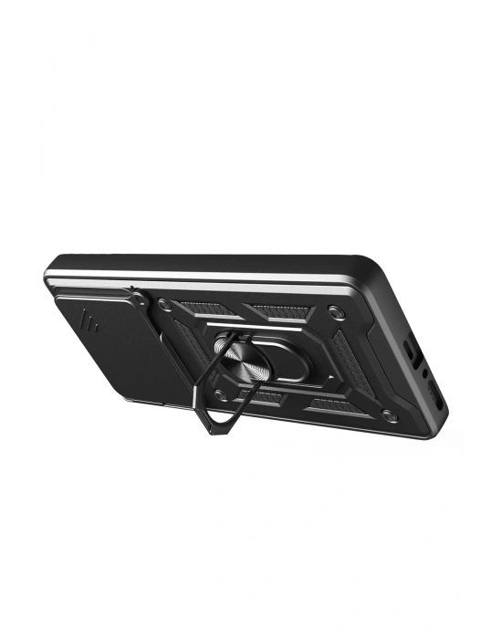 Newface Xiaomi Redmi Note 14 4G Pars Lens Yüzüklü Silikon - Siyah