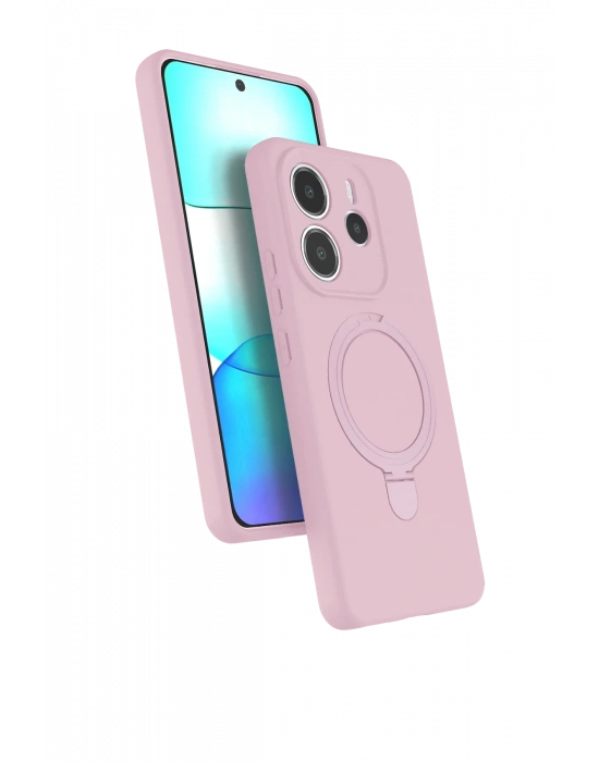 Newface Xiaomi Redmi Note 14 4G Regal Magsafe Standlı Kapak - Açık Pembe