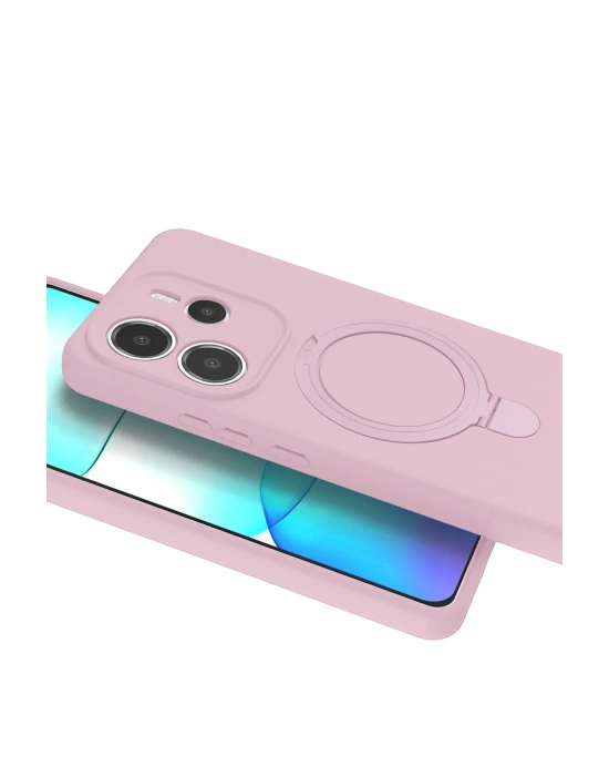 Newface Xiaomi Redmi Note 14 4G Regal Magsafe Standlı Kapak - Açık Pembe