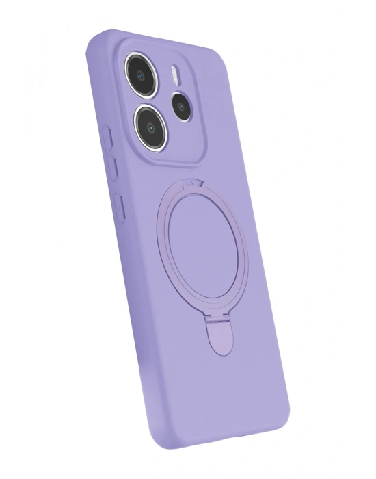 Newface Xiaomi Redmi Note 14 4G Regal Magsafe Standlı Kapak - Lila