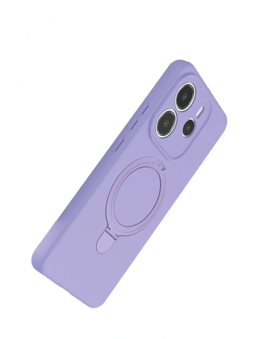 Newface Xiaomi Redmi Note 14 4G Regal Magsafe Standlı Kapak - Lila