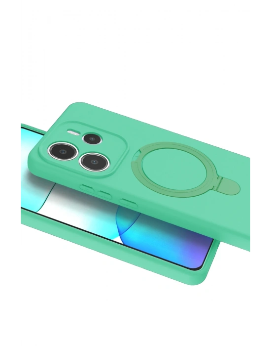 Newface Xiaomi Redmi Note 14 4G Regal Magsafe Standlı Kapak - Yeşil