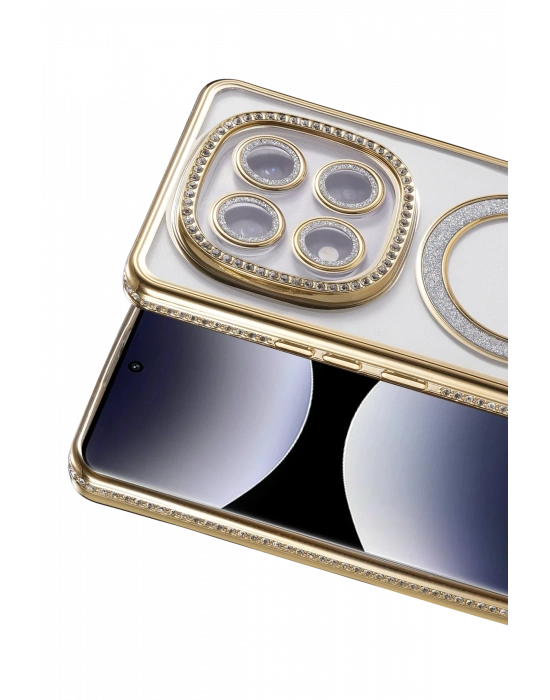 Newface Xiaomi Redmi Note 14 Pro 4G Joke Simli Magneticsafe Kılıf - Gold