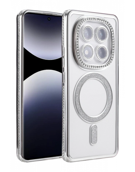 Newface Xiaomi Redmi Note 14 Pro 4G Joke Simli Magneticsafe Kılıf - Gümüş