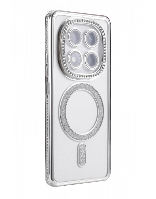 Newface Xiaomi Redmi Note 14 Pro 4G Joke Simli Magneticsafe Kılıf - Gümüş