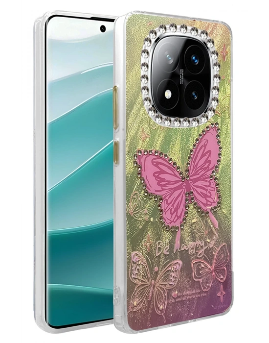 Newface Xiaomi Redmi Note 14 Pro 4G Kılıf Blade Aynalı Desenli Kapak - Desen 5