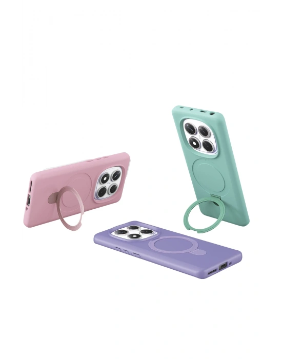 Newface Xiaomi Redmi Note 14 Pro 4G Regal Magsafe Standlı Kapak - Lacivert