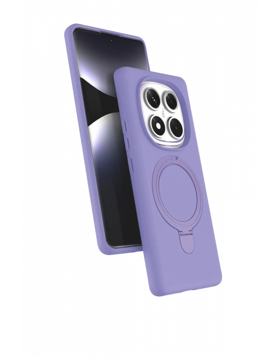 Newface Xiaomi Redmi Note 14 Pro 4G Regal Magsafe Standlı Kapak - Lila