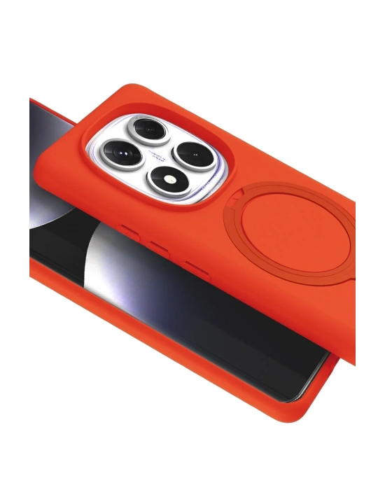 Newface Xiaomi Redmi Note 14 Pro 4G Regal Magsafe Standlı Kapak - Turuncu