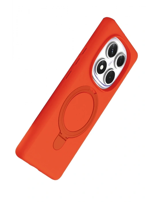 Newface Xiaomi Redmi Note 14 Pro 4G Regal Magsafe Standlı Kapak - Turuncu