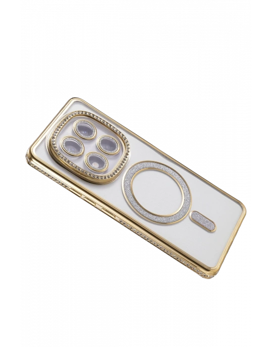 Newface Xiaomi Redmi Note 14 Pro 5G Joke Simli Magneticsafe Kılıf - Gold