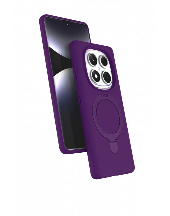 Newface Xiaomi Redmi Note 14 Pro 5G Regal Magsafe Standlı Kapak - Derin Mor