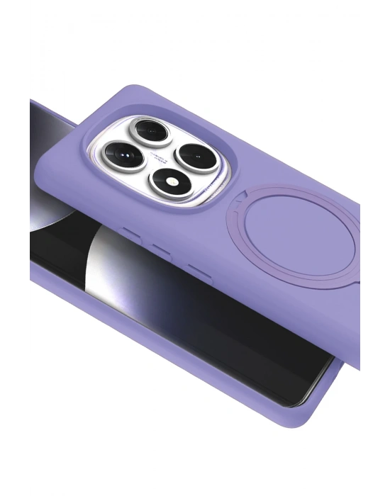 Newface Xiaomi Redmi Note 14 Pro 5G Regal Magsafe Standlı Kapak - Lila