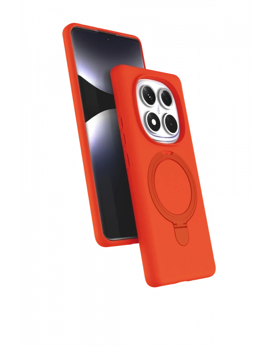 Newface Xiaomi Redmi Note 14 Pro 5G Regal Magsafe Standlı Kapak - Turuncu